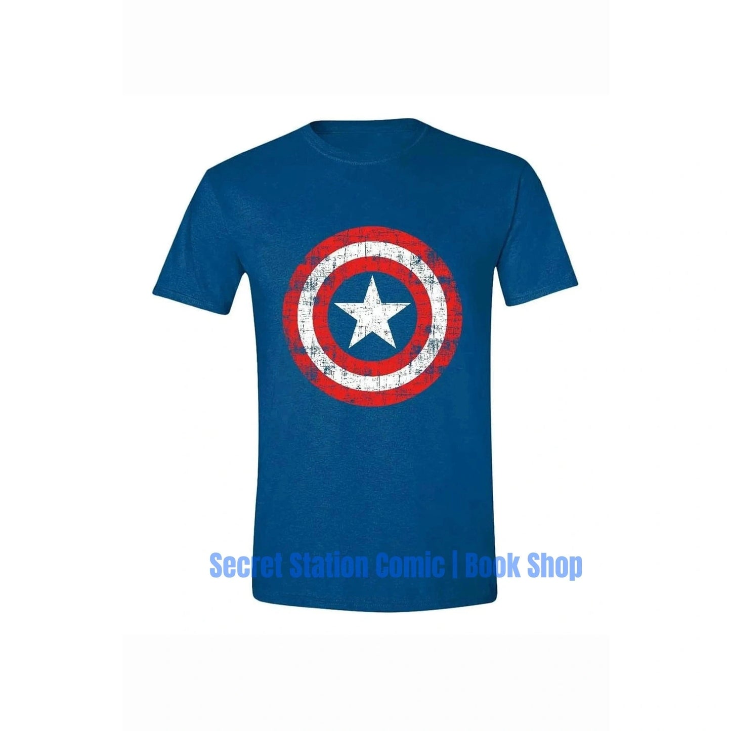 Marvel T-Shirt Captain America Cracked Shield Size M - Secret Station Comic | Book Shop