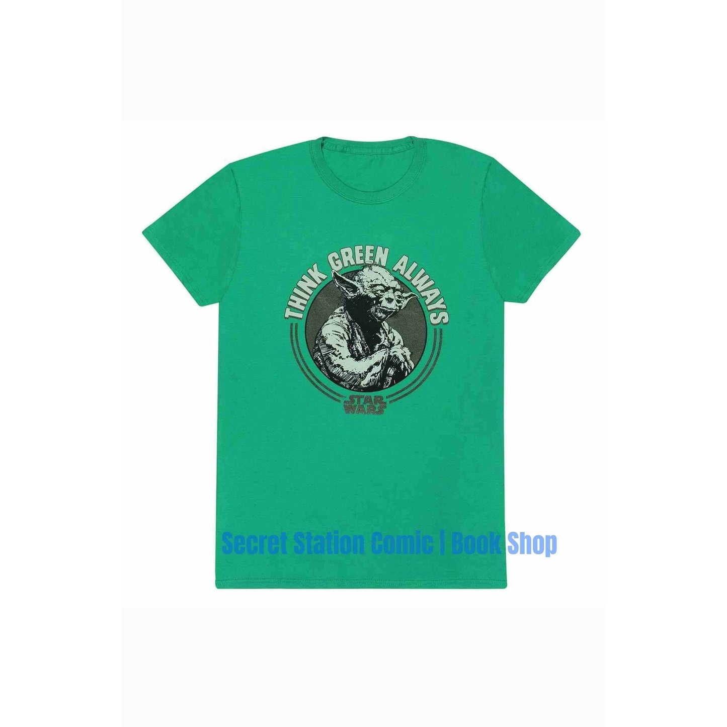Star Wars T-Shirt Yoda Think Green - Size LARGE - Secret Station Comic | Book Shop