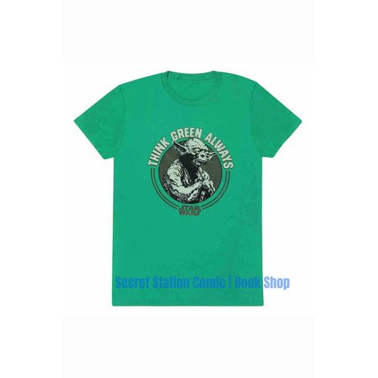 Star Wars T-Shirt Yoda Think Green - Size LARGE - Secret Station Comic | Book Shop