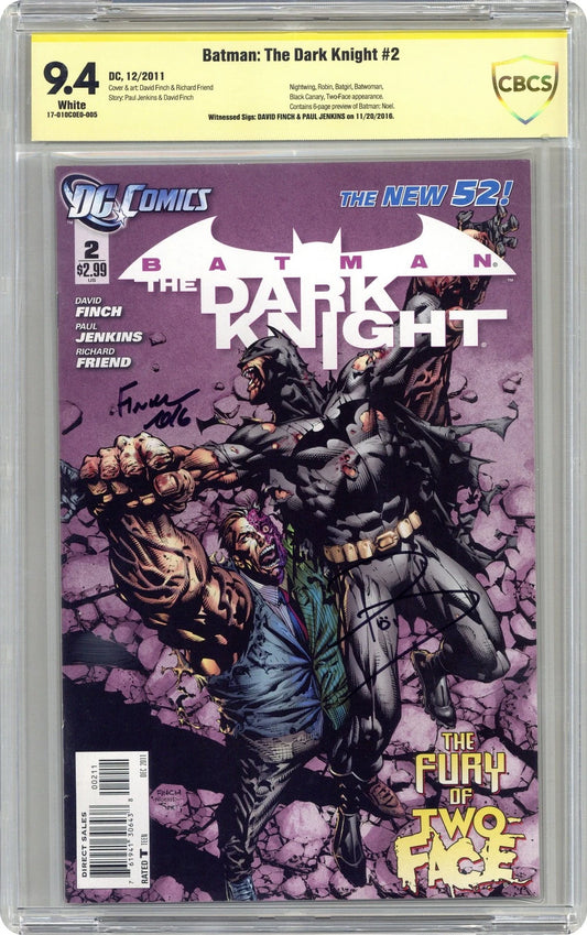 Batman The Dark Knight (2011 2nd Series) 2 CGC 9.4 SS Finch